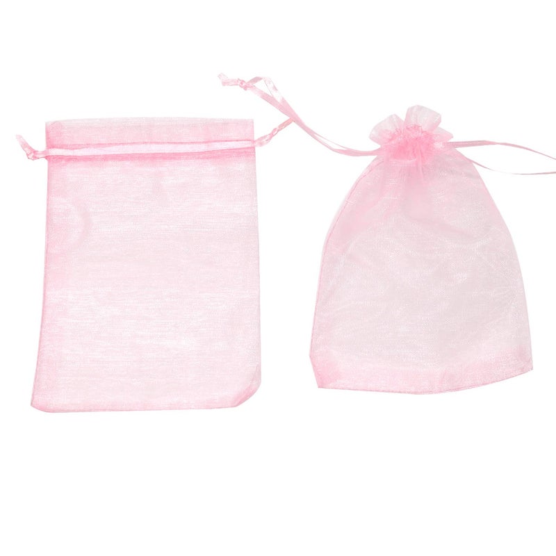 Bezall 50Pcs Pink Organza Gift Bags 5x7 Inch, Mesh Jewelry Gift Bags Drawstring Christmas Candy Pouch Wedding Party Favor Bags - Image 4